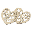 10pcs/bag Wooden Hollow Out Love Heart Pendant Wedding Party Festival Decor A