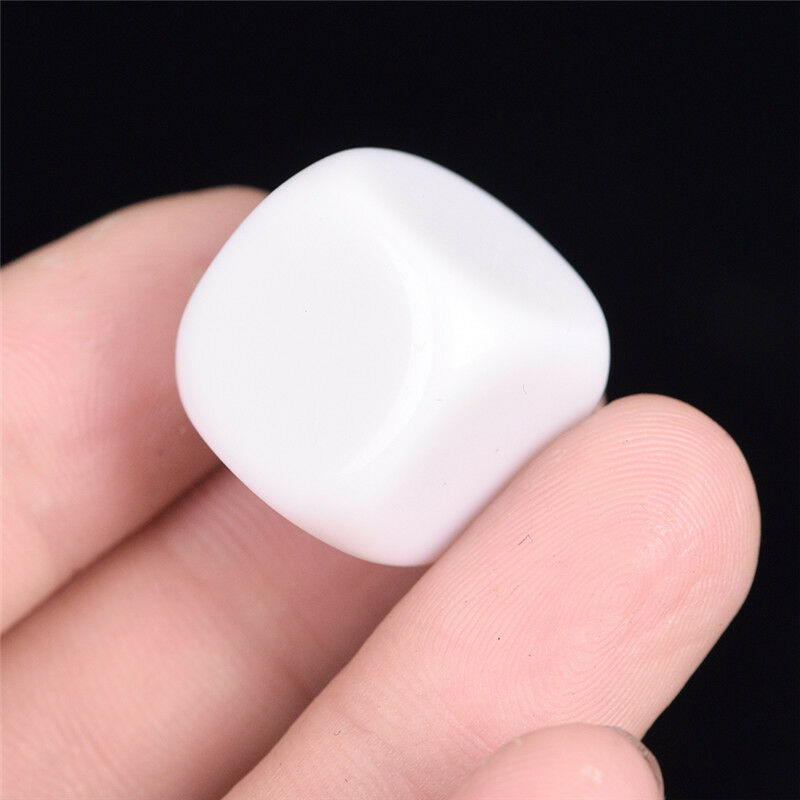 10pcs 16mm blank white can write dice counting cubes DIY rounded gaming dice M&O