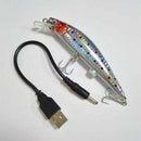 USB Rechargeable LED Twitching Fish Lure Electric Bait Life-Like Vibrate Fi