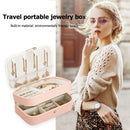 Earrings Storage Box 2 Layers PU Leather Jewelry Display Case (Light Pink)