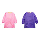 Kids Drawing Long Sleeve Waterproof Painting Apron For Kid L Purple+Pink