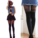 Black Sexy Women Temptation Sheer Mock Suspender Tights Pantyhose Stockings  JR