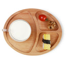 Restaurant Dinnerware Round Wooden Plates Food Snacks Serving Tray Kids M