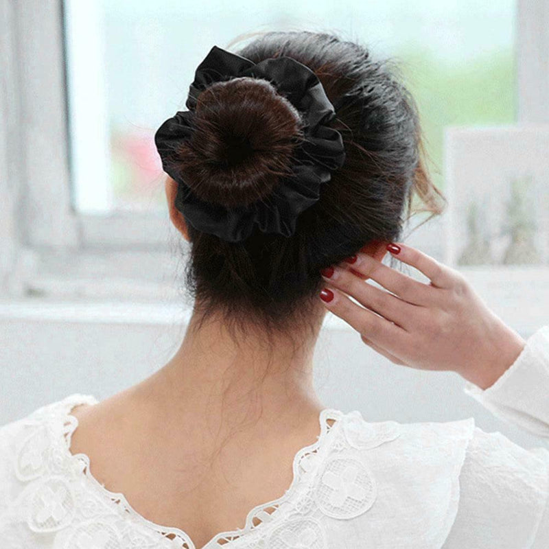 Women Hair Rings Satin Cloth Scrunchies Ponytail Holder Hairband (Style 7) A