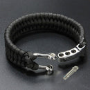 Survival Bracelet Para Outdoor Cord Black Rope Camping Steel Shackle Buckle B Gw