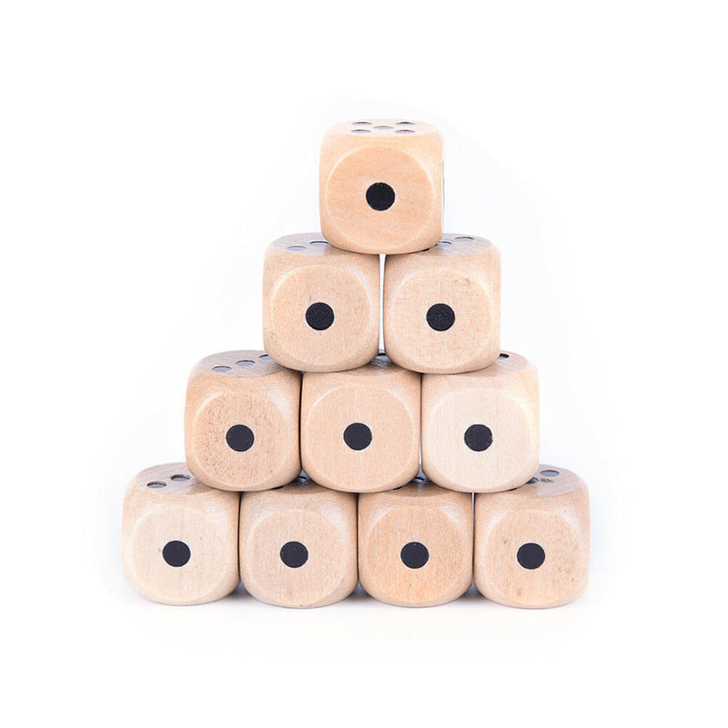10Pcs Wood Dice 20Mm Kid Toys Game 6 Sided Dice Point Style Set OZ