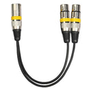 30Cm 3Pin Xlr Male to 2 Xlr Female Audio Extension Cable Y Splitter for Mic H3A3