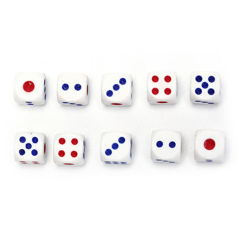 10Pcs Six Sided Square Opaque 10mm D6 Dice Portable Table Games OZ