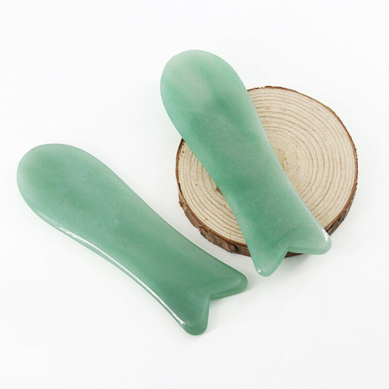 Natural Stone Guasha Facial Massage Faux Jade Face Body Massager Beauty Tool New