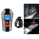 Bicycle Headlight LED Rechargeable Bike Light w/ Horn Deluxe Edition Red