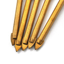 5Pcs/set 6mm Tungsten Carbide Glass Drill Bit With Hex Shank Tool FT