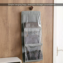 6 Pockets Hanging Clear Handbag Purse Storage Organizer Closet Space Saver Bag