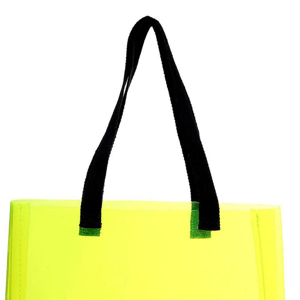 Transparent PVC Shopping Tote Women Shoulder Beach Travel Handbags (Yellow) A#S