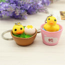 Cute Yellow Duck Keychain Cartoon Animal Bag Hanging Pendant Keychain KeyringT9