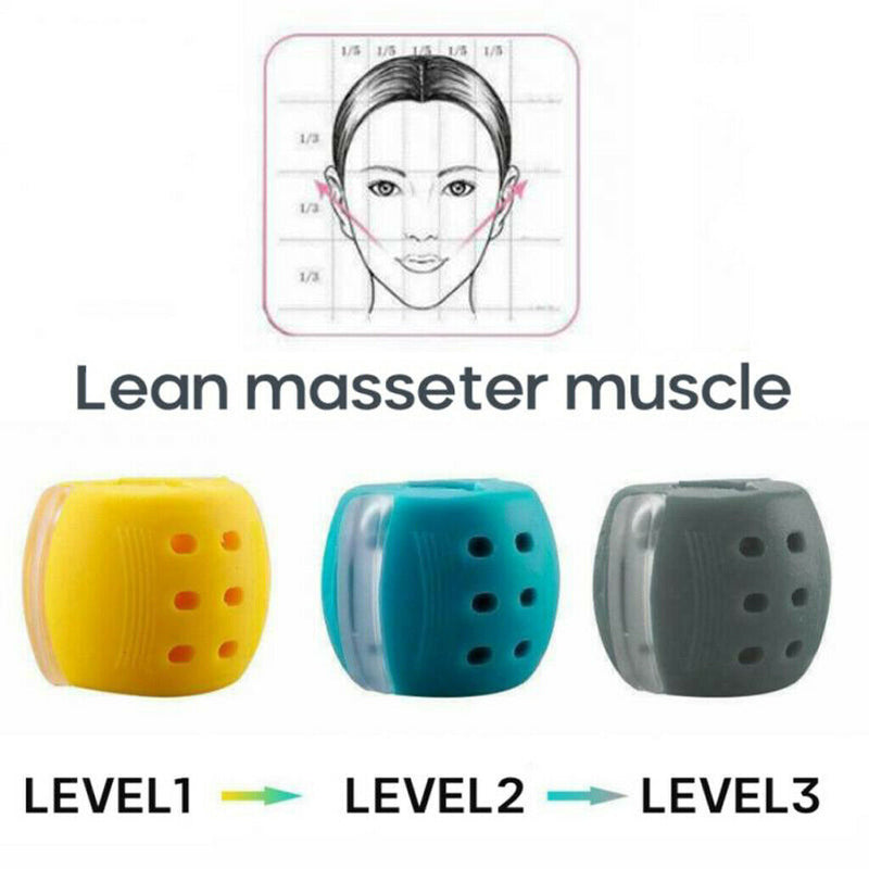 Exercise Fitness Ball Neck Facial Muscle Toning Lifting Jaw Fitness Gray