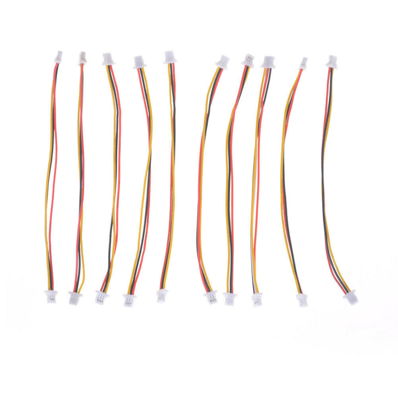 10 x Mini Micro SH 1.0mm 3-Pin JST Double Connector Plug Wires Cables 100MM B&X