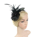 2pcs 1920s  Feather Fascinator Flower Veil Hat Headband Fancy Dress