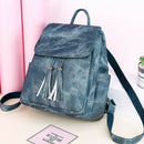 Pu Leather New Women'S Backpack Candy Color College Wind Popular Backpack B