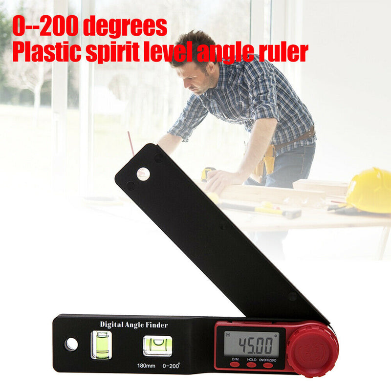 180mm Digital Protractor Angle Finder Electronic Level Gauge Measurement Tools