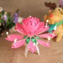 Musical Charming Lotus Flower Rotating Happy Birthday Party Gift Lights Candle J