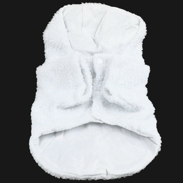 White Sheep Design Press Stud Button Pet Dog Poodle Coat Costume L
