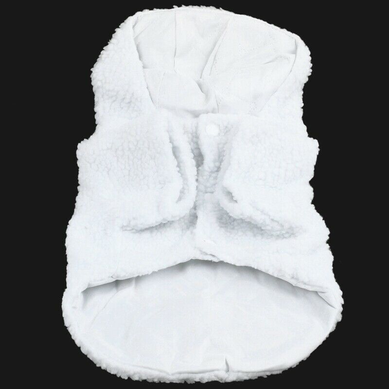 White Sheep Design Press Stud Button Pet Dog Poodle Coat Costume L