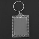 Lot of 5 Pcs Keychain Ring DIY Rectangle Lace Blank Photo Frame 3.9x5cm U4J5