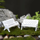 3Pcs Mini Bench Chairs Park Seat Garden Miniatures Micro Landscape DecoraSEAU