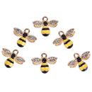 10Pcs/Set Enamel Crystal Honeybee Charms Pendant Jewelry DIY Making Craft G BX