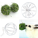 1pc Stainless steel rabbit feeder ball animal bunny hay grass shelf rack toy3c