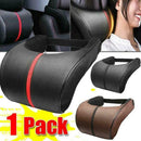 Universal Black PU Leather Car Seat Headrest Cotton Neck Cushion Pillow X5T6