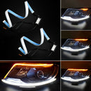 Car Daytime Running Light LED 12V DRL Auto Driving Fog Strip Lamp Yellow+White