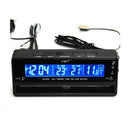 4 In 1 Digital Car Voltage Alarm Clock with Indoor/ Outdoor Thermometer and LCD
