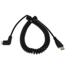 HDMI Male to Right Angle HDMI Male Spiral Coiled Cable 1080p for SLR Camera