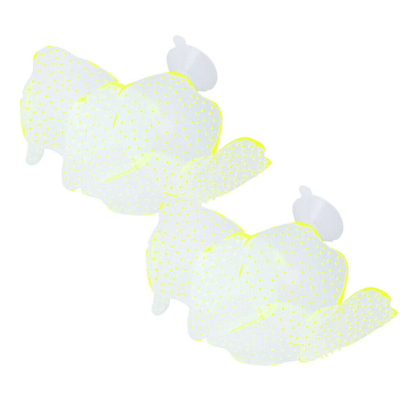 2Pcs Silicone Artificial Coral Plant for Aquarium Tank Underwater Decor --Yellow