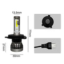 2Pcs H4/Hb2/9003 Mini1 Led Headlight 36W 6000Lm Cob Bulbs Kit Hi/Low Beam 6