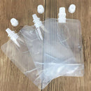 50X Stand up Clear Plastic Spouted Drink Bag Pouch Cruise Booze Reusable 500ML