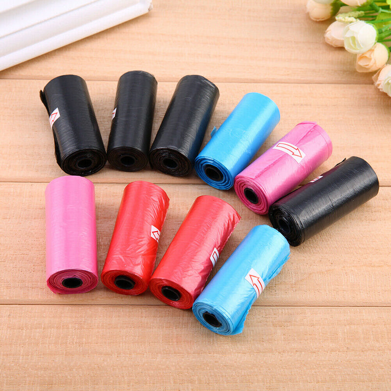 2 Roll Portable Pet Cat Poops Trash Bag Solid Waste Holder Eco-friendly Garbage