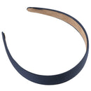 Woman plastic frame flannel lining hairband headband dark blue O9O8