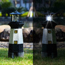 Black Solar Lighthouse Rotating LED Light Decor Outdoor Indoor 2019 R3Q2 I3J8