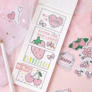 Strawberry Flavor Bullet Journal Mini Box Decorative Label Washi Stickers D L6X1
