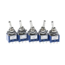 5PCS 6P Toggle Switch 6A 125VAC 6 Pin DPDT ON-ON Mini Toggle Switch 3C