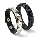 2X Bracelet leather strap metal retro square rivets Bracelet W6Z5