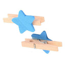 Star Shaped Card Photo Paper Pegs Crafts Mini Wooden Clip10pcs Blue N5Z5