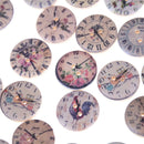 50pcs/set Retro Clock Wooden Buttons 2 Holes Painted Mini Wooden Buttons CrafJ%ã€Š