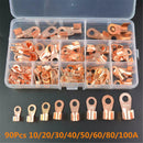 90 Pcs/Box Copper Battery Cable Connector Terminal Open Lugs Wire Terminals Kit