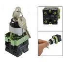 22mm Locking 2 NO Three 3-Position Keylock Selector Select Switch ZB2-BE101 M7X5