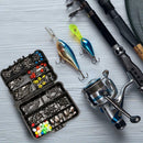 162pcs Fishing Accessories Kit Hooks Swivels Lead Fishing Sinker Tackle Box A