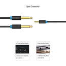 Stereo 3.5mm to Dual 6.5mm Male Audio Cable Y Splitter AUX Cord Cable 0.5m