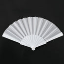 Plastic Fabric Hand Foldable Fan for Ladies Men White E4H5